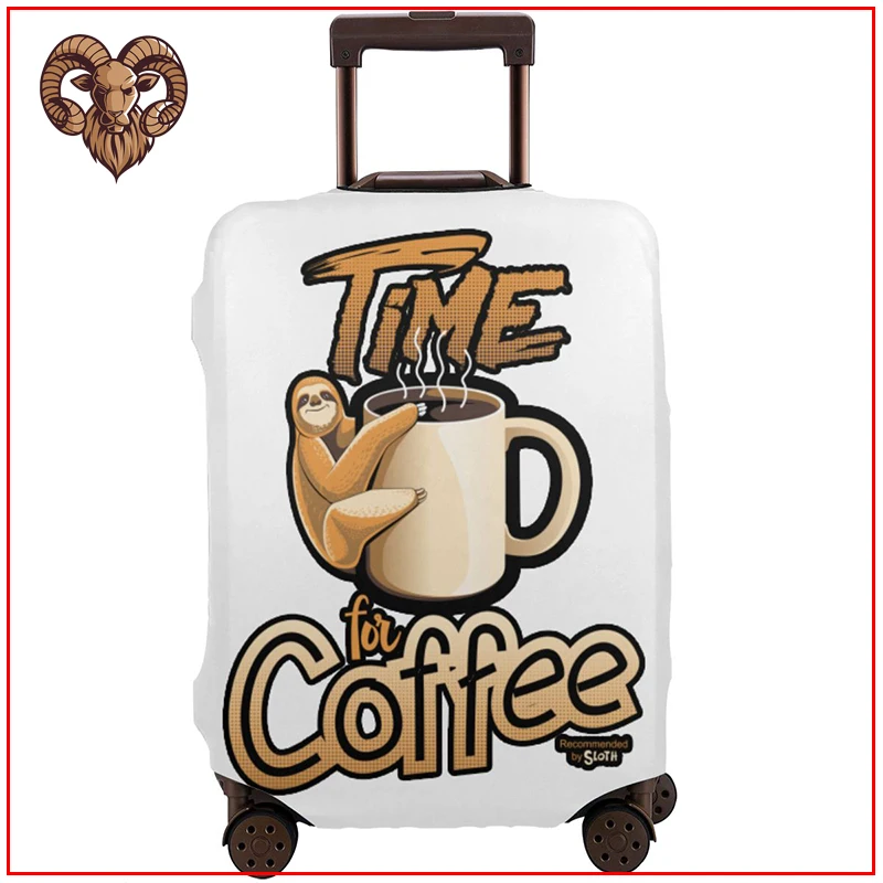 Ленивый кофе время путешествия чемодан протектор 2020 Новый Забавный diy Дизайн