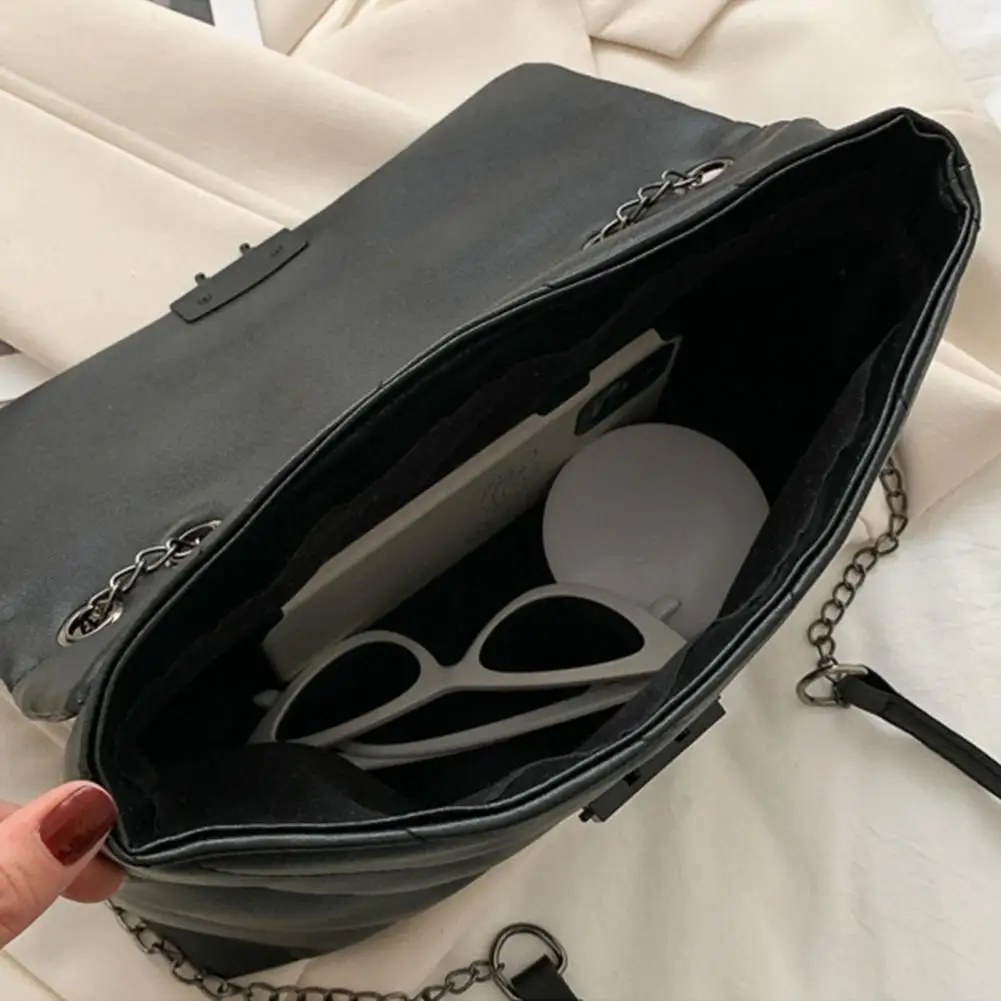 

Shoulder Bag Solid Color All-match Women Thread Small Square Bag for Gift
