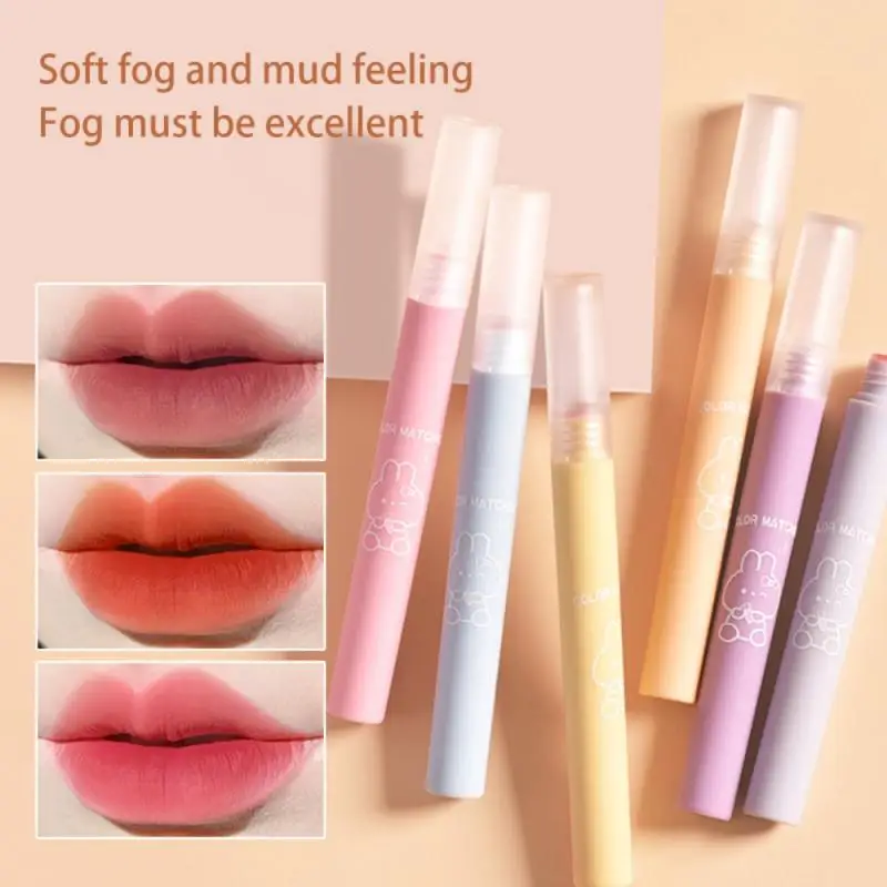

Matte Velvet Lip Glaze Fog Long Lasting Waterproof Lip Mud Light Coloring Non-Stick Cup Sexy Red Lip Makeup Cosmetic TSLM1