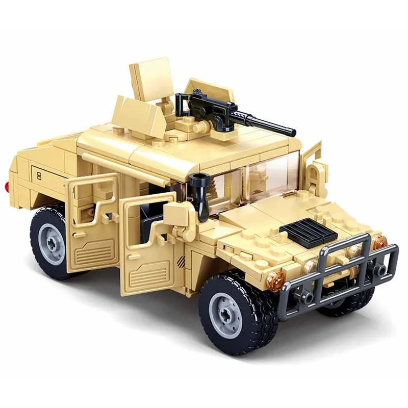 

Military Series Army Armored Forces H2 Assault Vehicle SWAT Tank World War II Soldier Weapon Building Blocks Bricks Toys Gifts