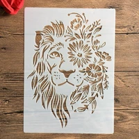 a4 29 21cm lion diy stencils wall painting scrapbook coloring embossing album decorative paper card templatewall