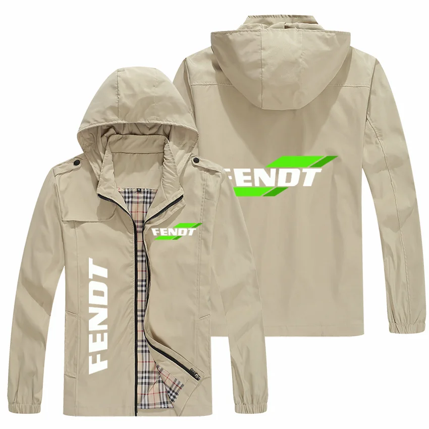 

2021 men's new spring and autumn jacket men's and women's casual zipper standing jacket hooded printing FENDT logo jacket