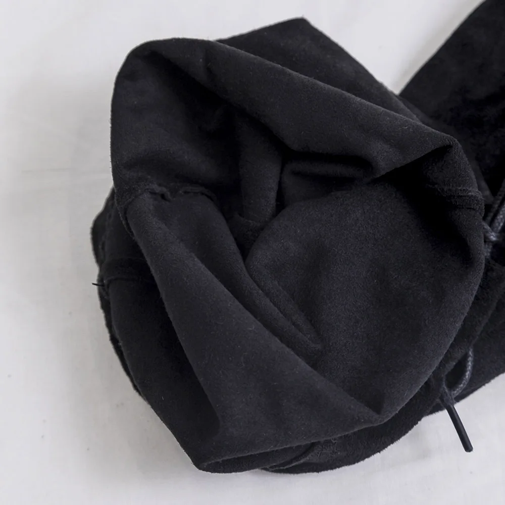 Black fabric inside Большой размер 43, женские сапоги г. Осенне-зимние женские сапоги до бедра высокие сапоги на шнуровке женские ботинки черного цвета Дамская обувь - Цвет: Black fabric inside