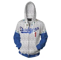 new rocketman elton john dodgers hoodie baseball team uniform cosplay costume zipper hooded sweatshirt