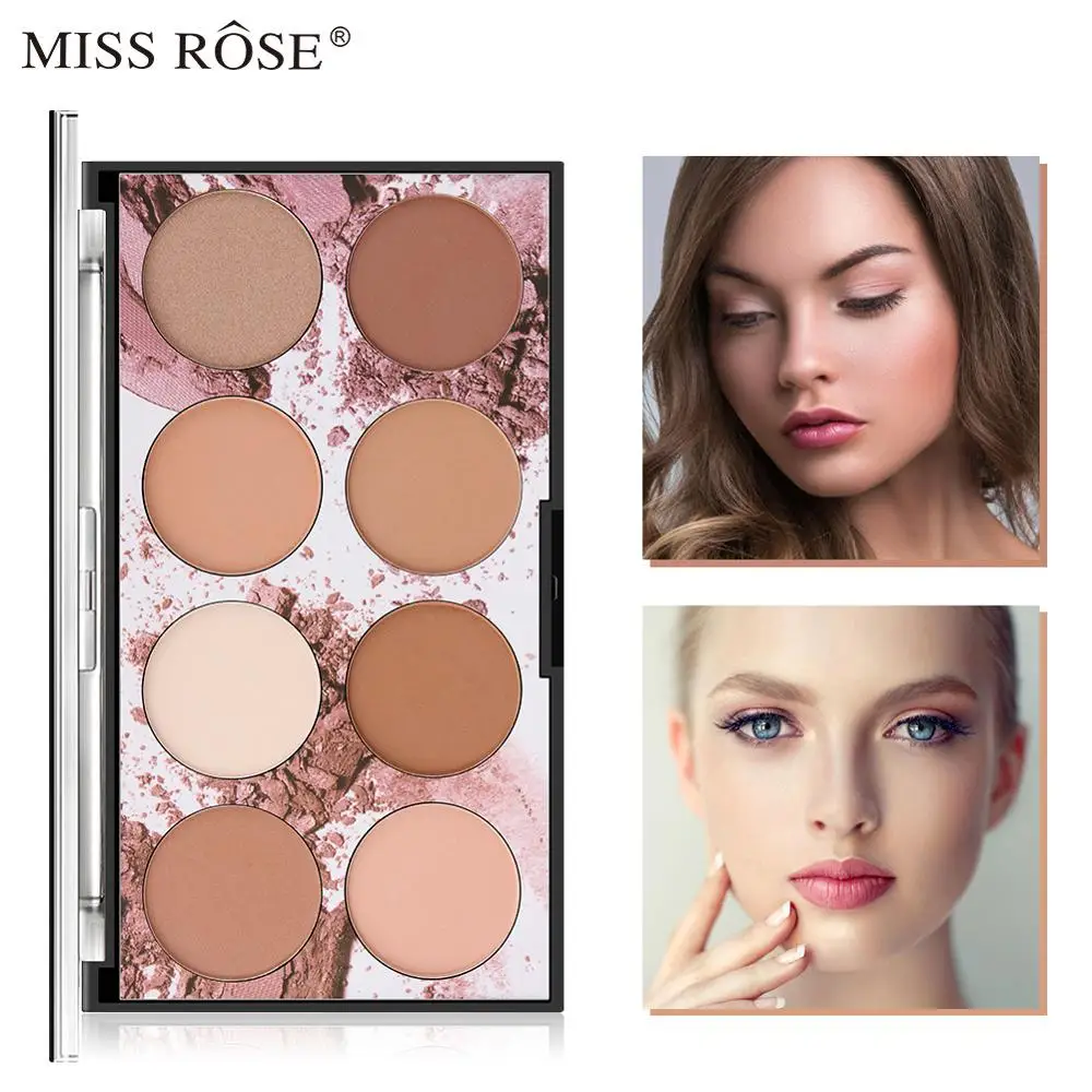 Компактная пудра для макияжа лица Miss Rose 3D контурная палитра квадратная Пудра 8