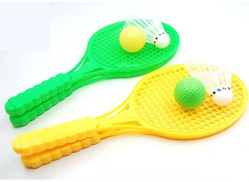 

1 pair Novelty Child Dual Badminton Tennis Racket Baby Sports Parent-Child Sports Bed Toy Educational Toys