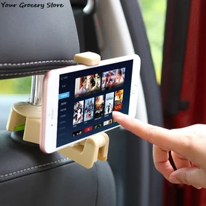 Universal Car Headrest Hooks With Phone Holder Backseat For IPhone Samsung Huawei Support Mobile Bac in USA (United States)