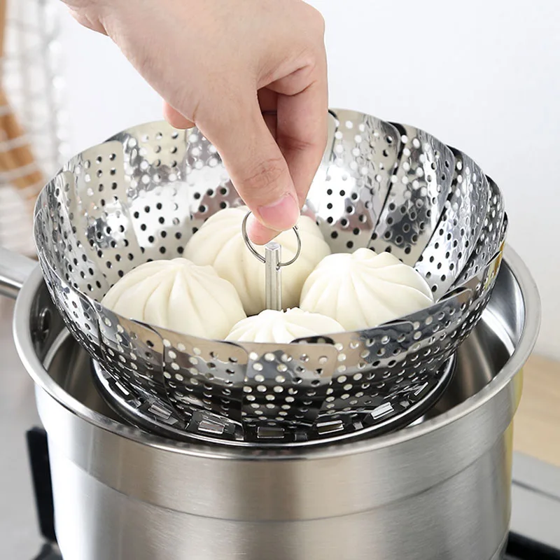 Складная посуда Паровая корзина из нержавеющей стали для приготовления еды