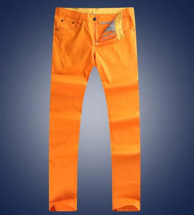 

New style Men's fashion candy color casual slim pants straight Trousers
