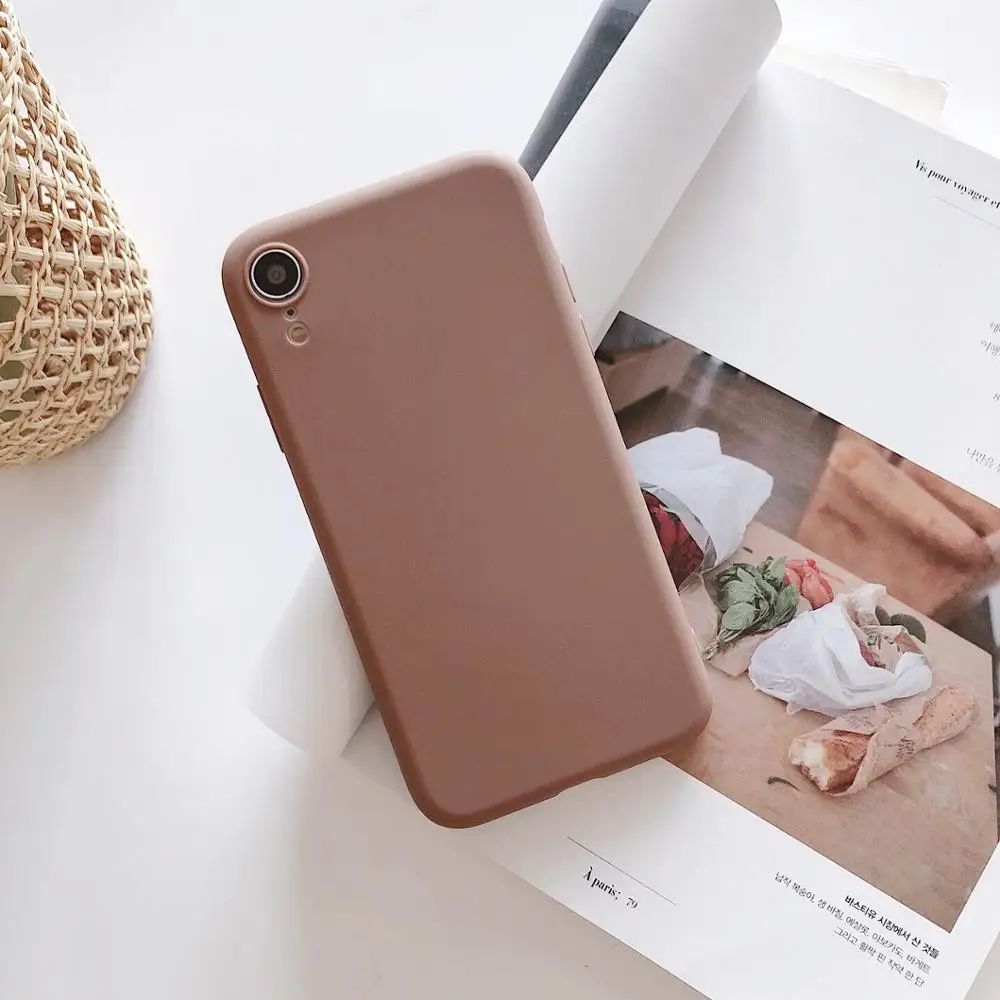 brown Роскошный тонкий матовый Силиконовый мягкий чехол для Xiaomi Redmi 4 4A 4X5 плюс 5A примечание 6 Pro 6A 7 7A 8 Go S2 Y2 ТПУ карамельного цвета чехол Capa - Цвет: brown