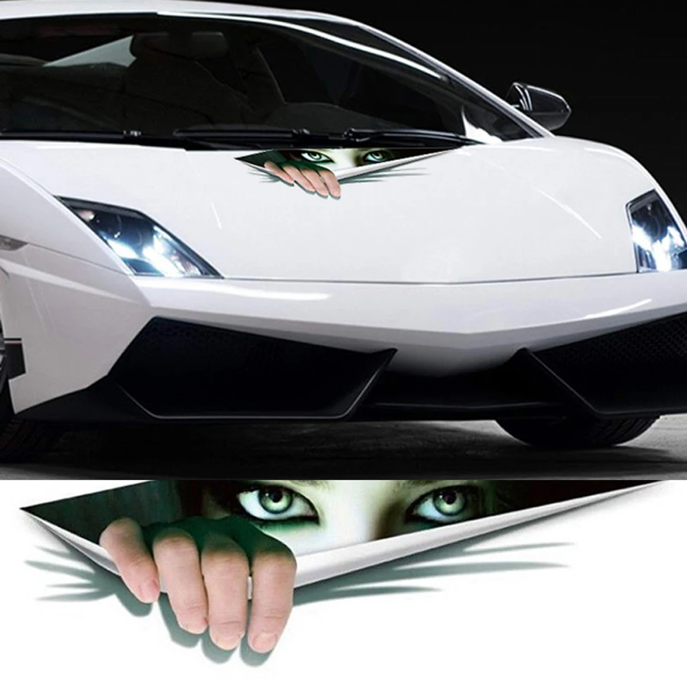 

1x Women Green Eyes Peeking Vinyl Decal Sticker Waterproof Self-adhesive Decoration Accessories Car Door Bumper Window 25cm*8cm
