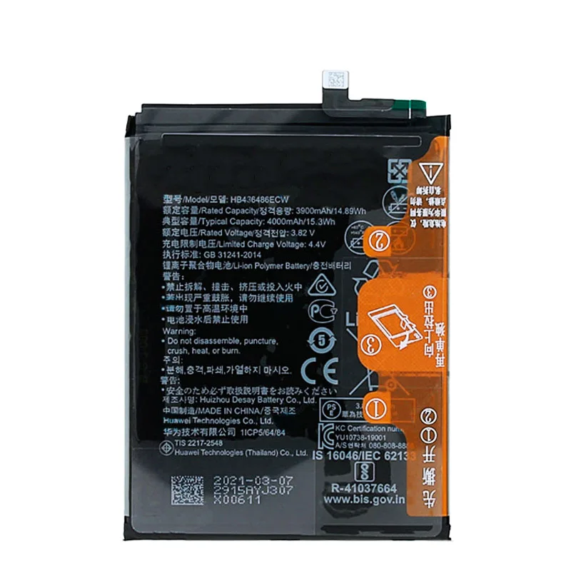 Оригинальный аккумулятор 4000 мАч HB436486ECW для телефона Huawei P20 Pro / Mate 20 10 10Pro /HMA-L09 L29 Honor