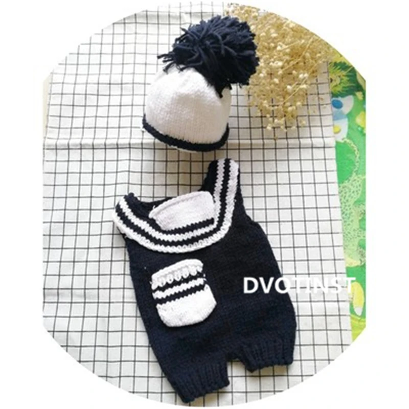 Dvotinst Новорожденный ребенок Фотография реквизит вязаная крючком одежда наряды +