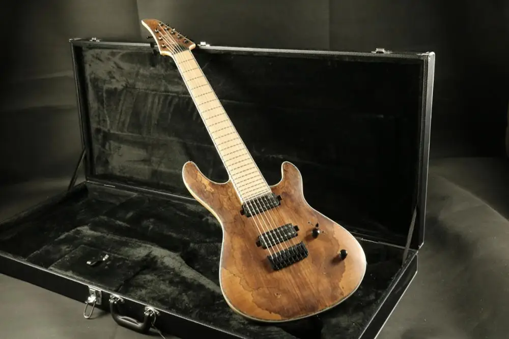Качественная 8 струнная электрогитара ra spalted клен Топ шея через тело 8 струнная гитара арочная гитара