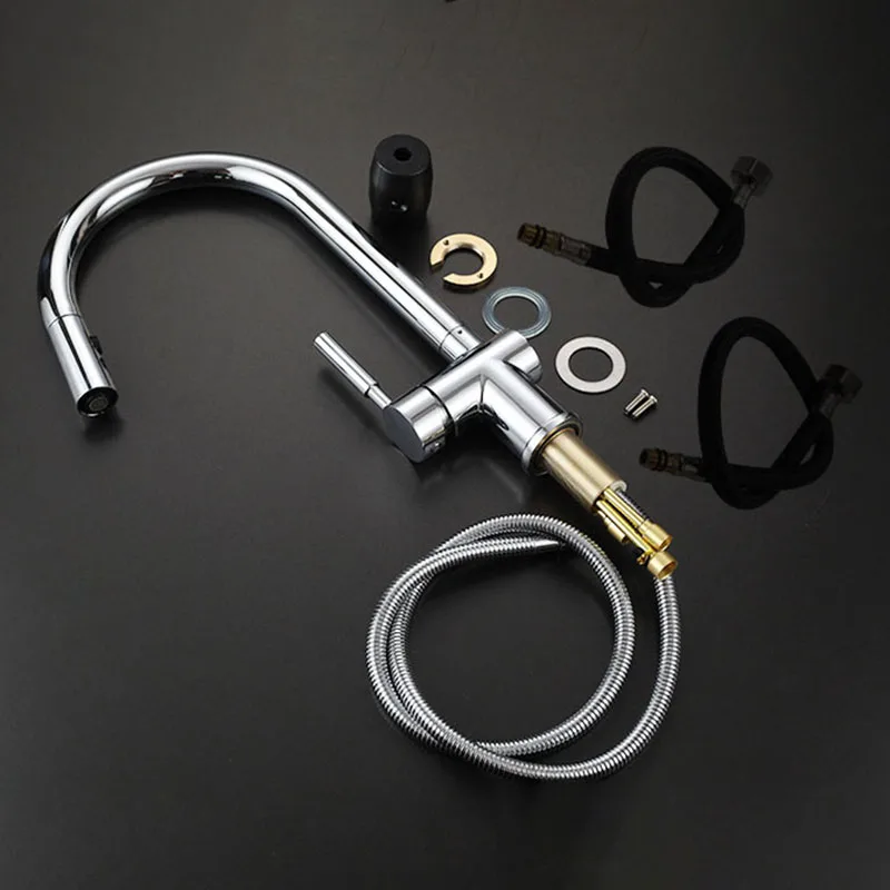 Кухонный кран с выдвижной ручкой распылитель смеситель краны для горячей и