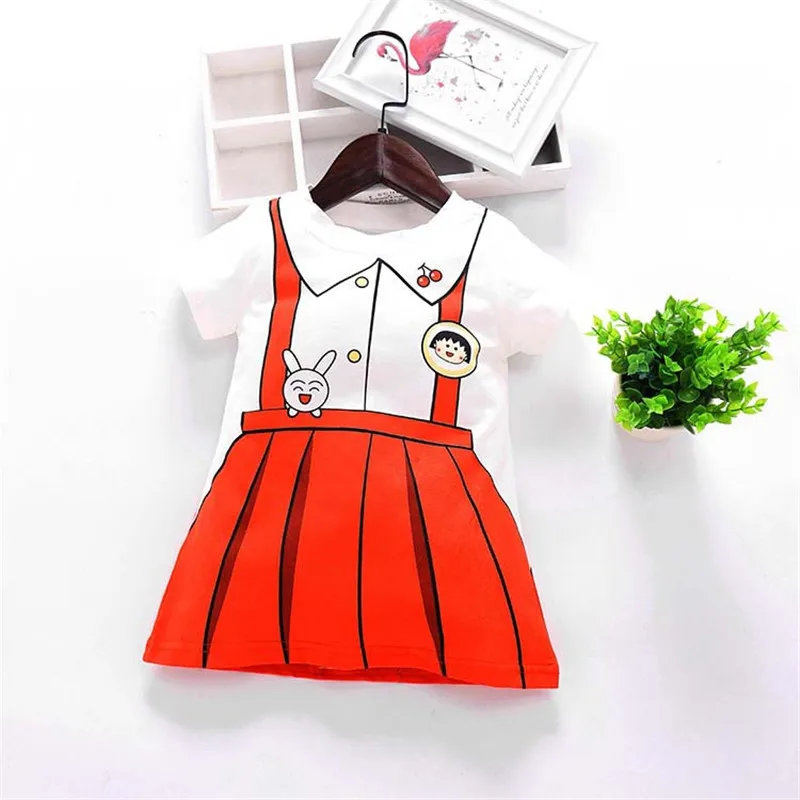 Платье для маленьких девочек с принтом новинка летнее хлопковое детское платье