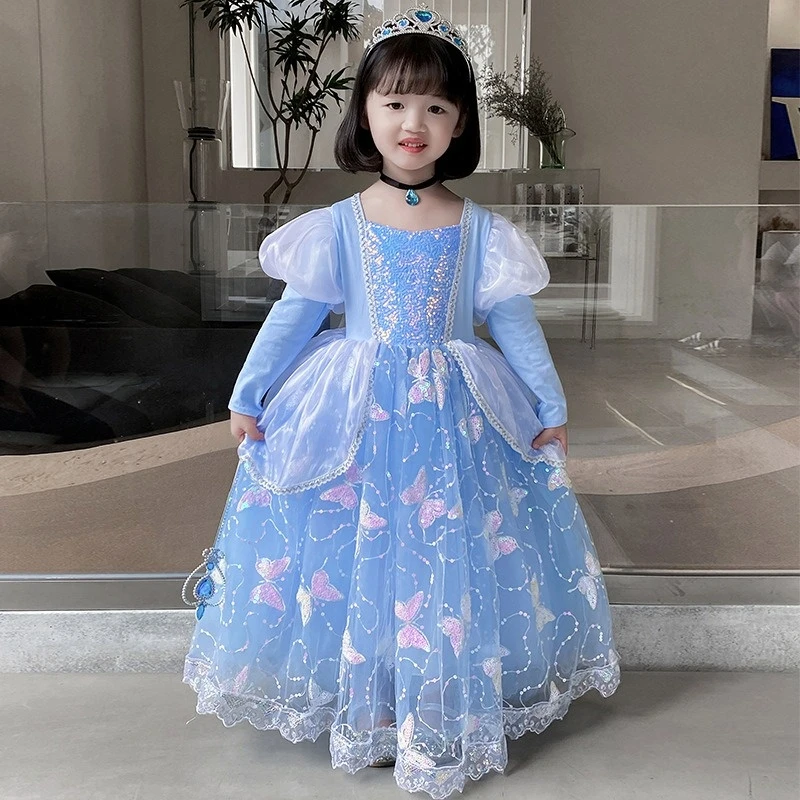 

Girl Princess Costume Frozen Anna Elsa Snow White Cosplay Fancy Outfits Unicorn Vampirina Fairy Cinderella Halloween Party Dress