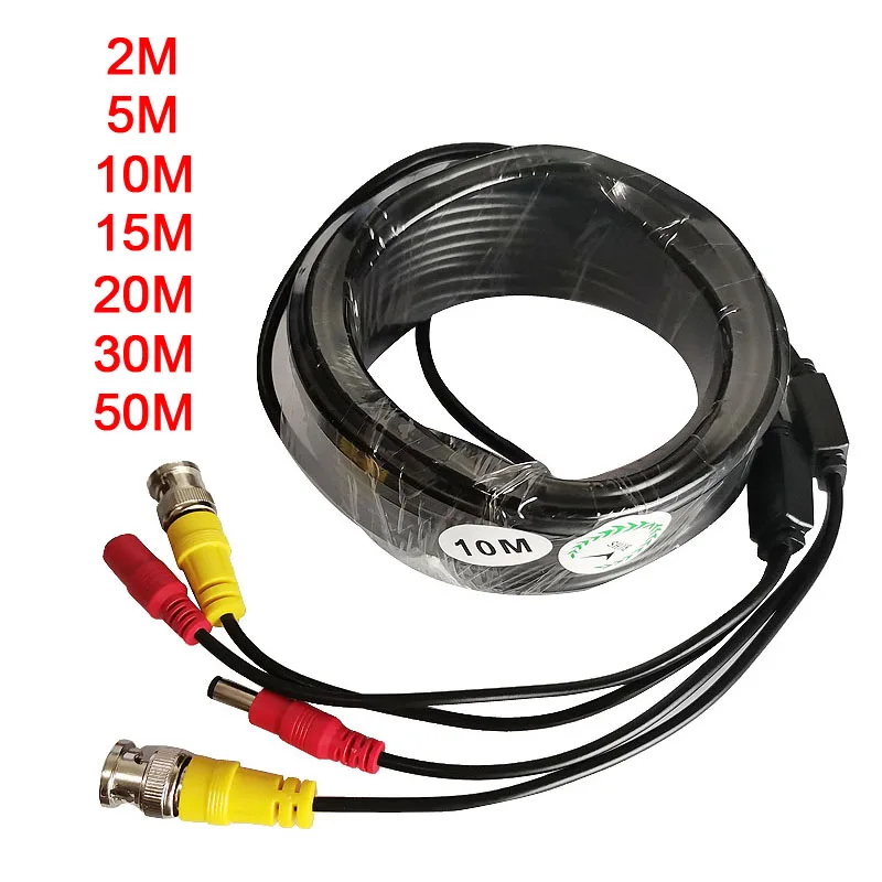 

AHD Camera Cables 2m/5m/10m/15m/20m/30m Meters BNC Video And Adapter Power Security Camera Wire Extension for Analog DVR System