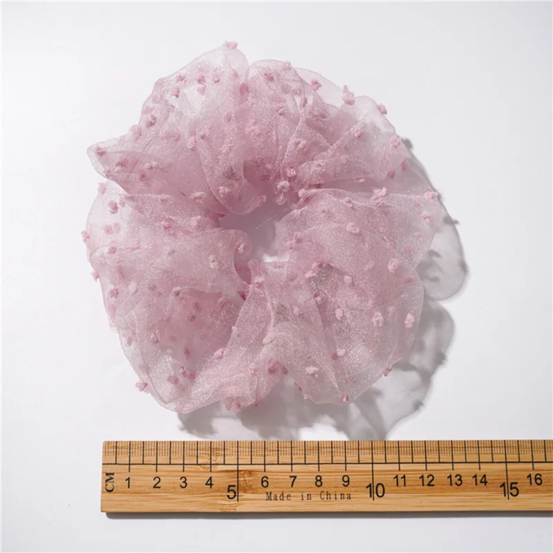

Organza Hair Scrunchies Women Elastic Hair Bands Dot Rubber Band Girls Headwear Ponytail Holder Hair Accessories Sweet Headdress