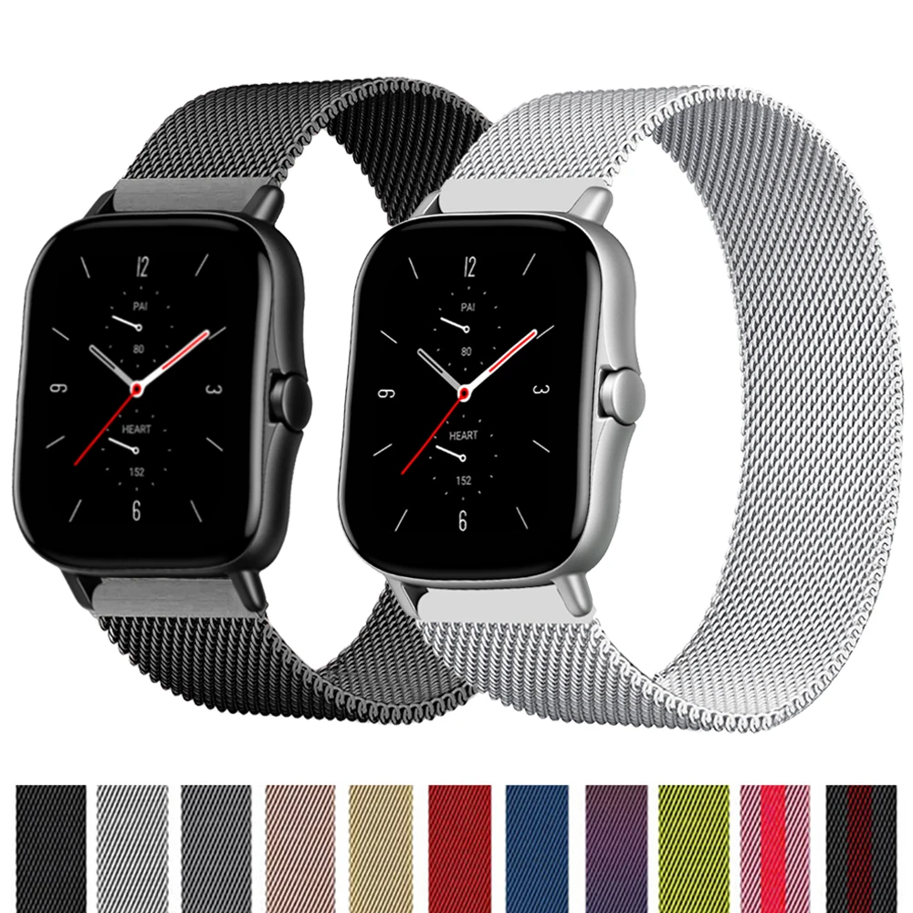 

20mm/22mm band For Amazfit GTS/2/2e/GTS2 Mini/GTR 42mm/47mm/GTR2/2e/stratos 2/3 Metal smart Watch Bracelet Amazfit bip strap