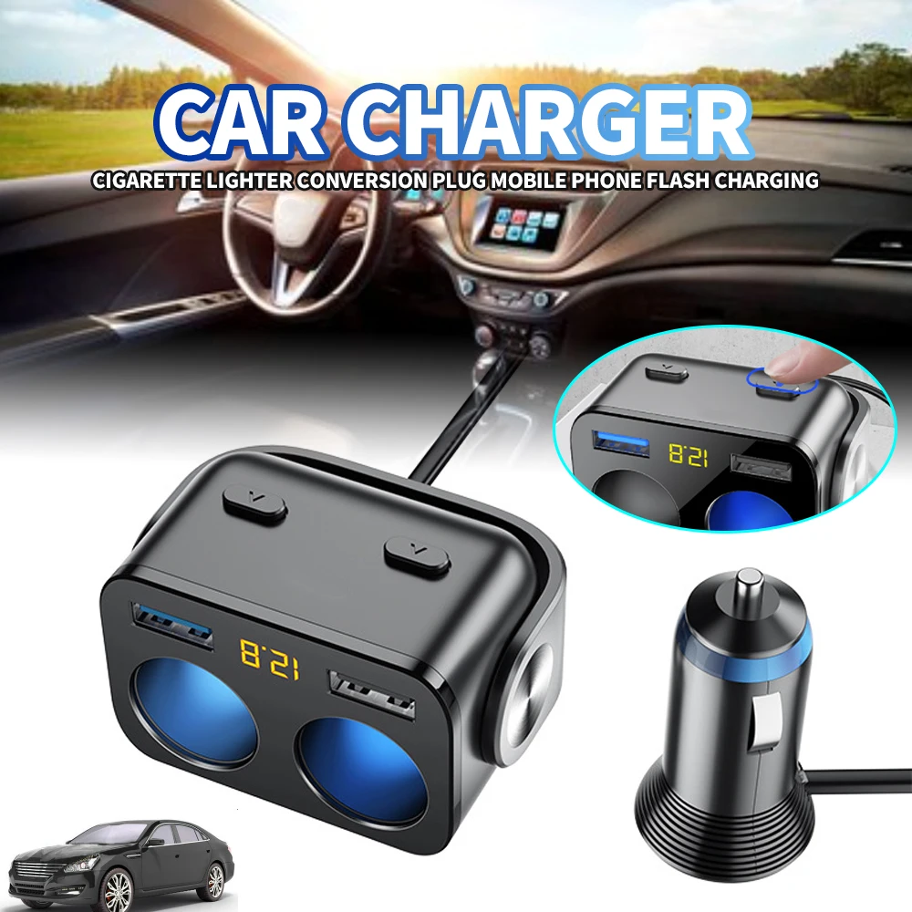 

1 шт., двойной USB-разветвитель для автомобильного прикуривателя