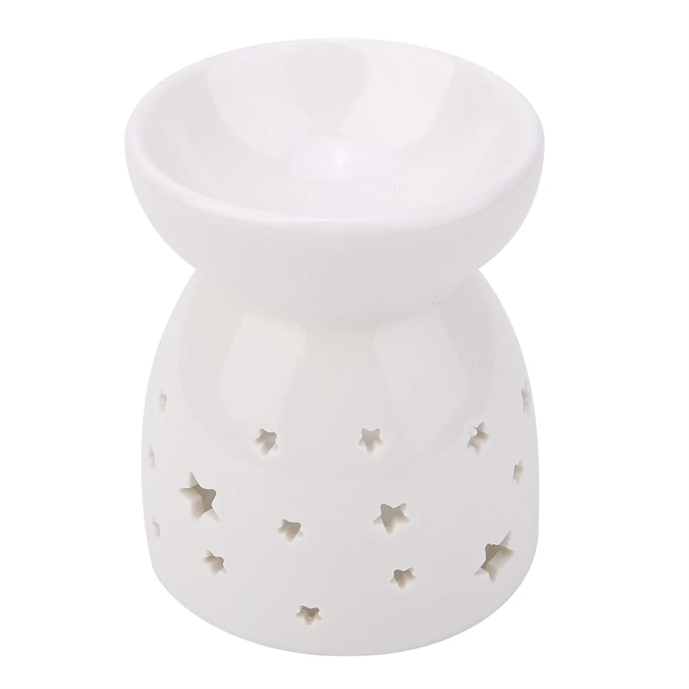 

Night Fragrance Lamp Ceramic Essence Oil Burner Candle Incense Aromatherapy Stove Star