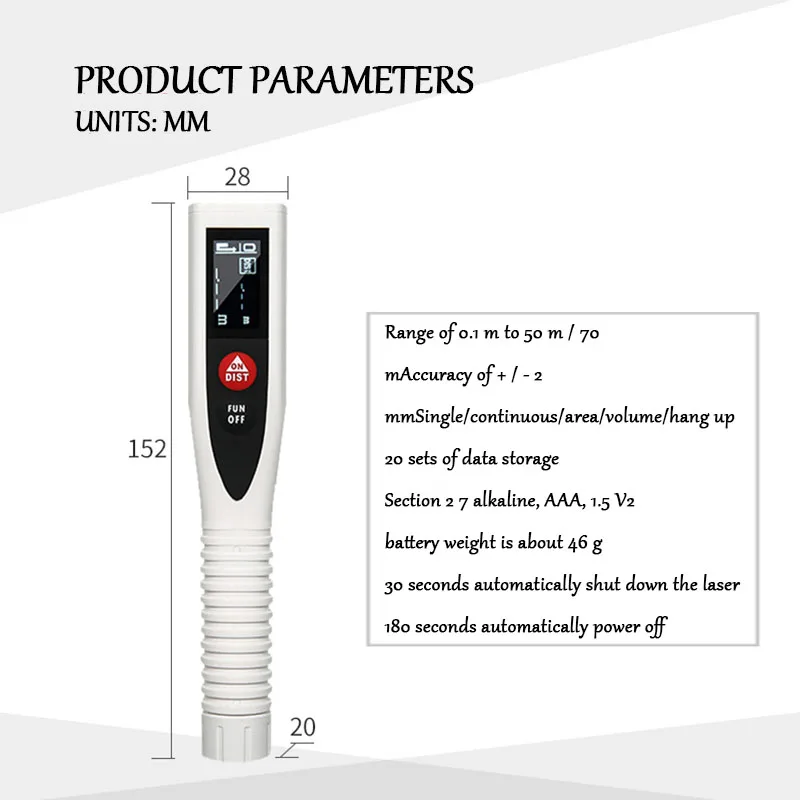 Дальномер лазерный с OLED-экраном 40/50/60 м | Инструменты