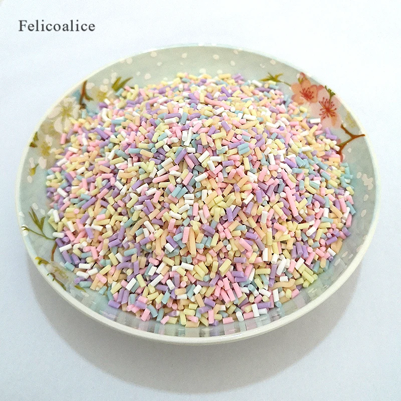 

20g/bag Light Colors Slime Clay Fake Candy Sweets Sugar Sprinkle Decoration for Fake Cake Dessert Food Particles Filler Toys