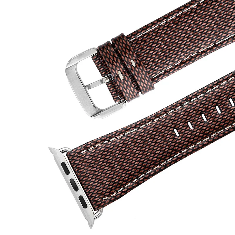 Ремешок из натуральной кожи для Apple Watch 42 мм 38 мм браслет с ретро текстурой Crazy Horse для iWatch все версии коричневый