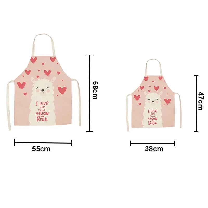 Милый фартук из хлопка и льна с альпакой 1 шт. кухонный без рукавов мультяшным