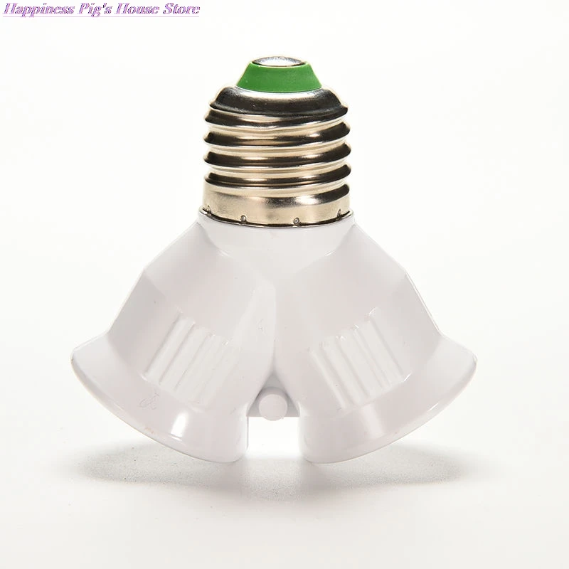 

1PCS E27 Lamps Holder Converter White Lamp Bulb Base Socket Bulb Lighting 1 to 2 Splitter Adapt Converter E27 LED Halogen Light