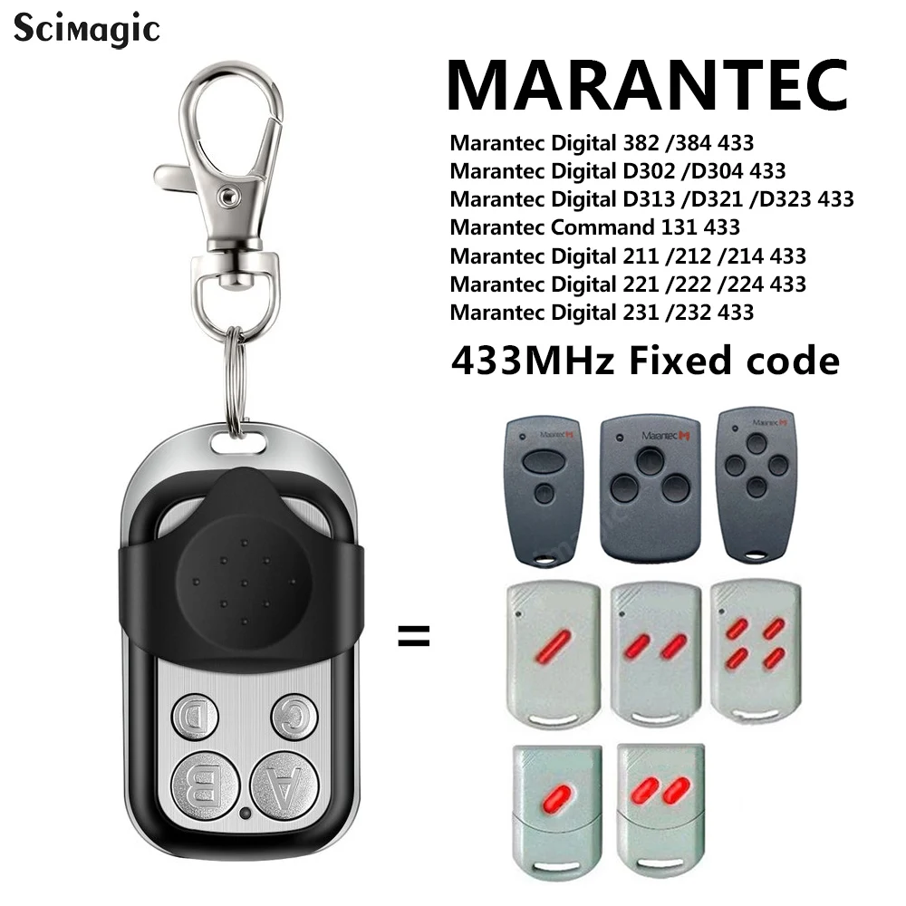

Marantec Digital 302 Marantec Digital 304 Compatible Remote control 433.92MHz Marantec garage gate opener