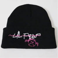 embroidery lil peep winter hat for women girl the rapper xxxtentacion love lil peep knitted hat cap hiphop warm skullies beanie