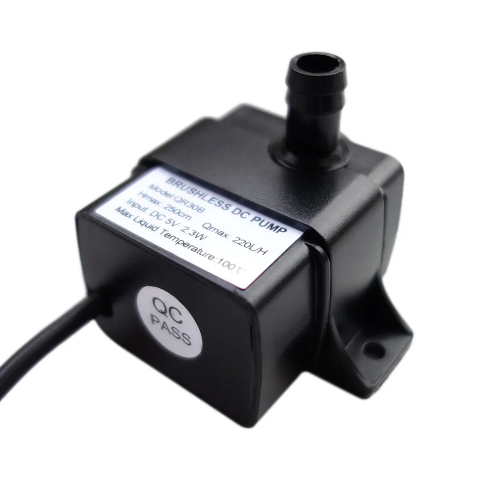 2018 Low Noise QR30B DC 5V 2.3W 220L/H Flow Rate Waterproof IP68 CPU Cooling Car Brushless Water Pump Top Sale | Обустройство дома