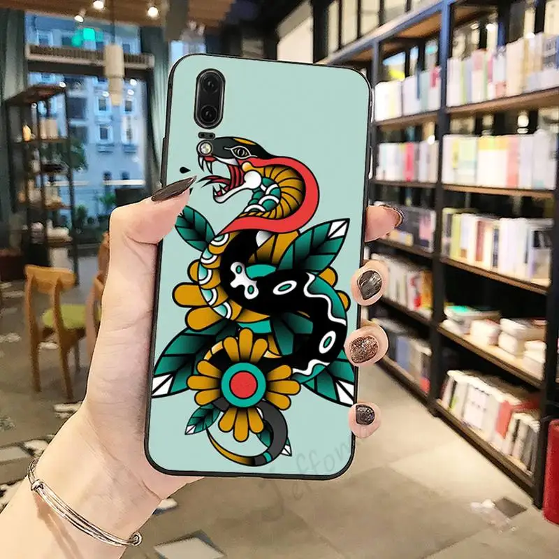 

Colorful snake retro art beautiful Viper Phone Case For Huawei honor Mate P 10 20 30 40 Pro 10i 9 10 20 8 x Lite
