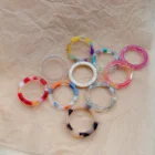 Женские акриловые кольца, винтажные массивные разноцветные кольца из смолы, корейское модное простое Прозрачное пластиковое кольцо, 2021