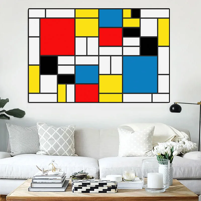 RELIABLI абстрактное искусство холст живопись Современные принты плакат от Piet Mondrian настенные картины для декора гостиной Куадрос без рамы