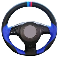 diy non slip durable black leather blue leather car steering wheel cover for mazda 3 axela 2003 2009 mazda 5 2004 2010 mazda 6