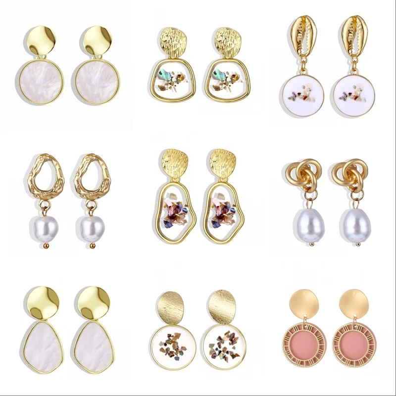 Женские винтажные серьги 17IF серьги-подвески из смолы с геометрическим узором в