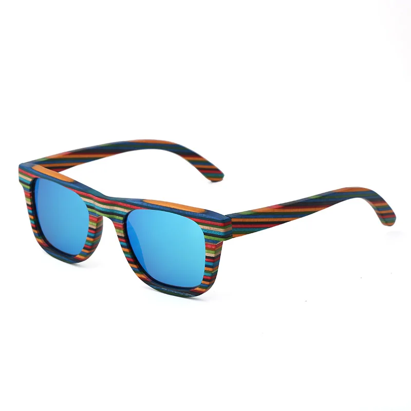 

New Handmade Colored Wooden Luxury Women's Sun Glasses Polarized Driving Fashion Wood Sunglasses for Women