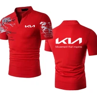 kia car logo print new mens short sleeve color contrast t shirts mens high quality cotton breathable sun protection t shirt m