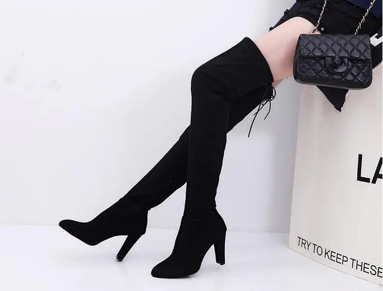 Женские повседневные красные сапоги выше колена зимние женские с круглым носком