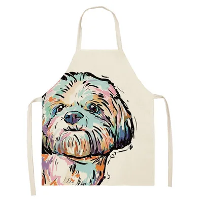 Dog Aprons Modern Minimalist Cute Cartoon Pattern Apron Cotton and Linen Material Is Refreshing Easy To Wear 68x55 cm | Дом и сад