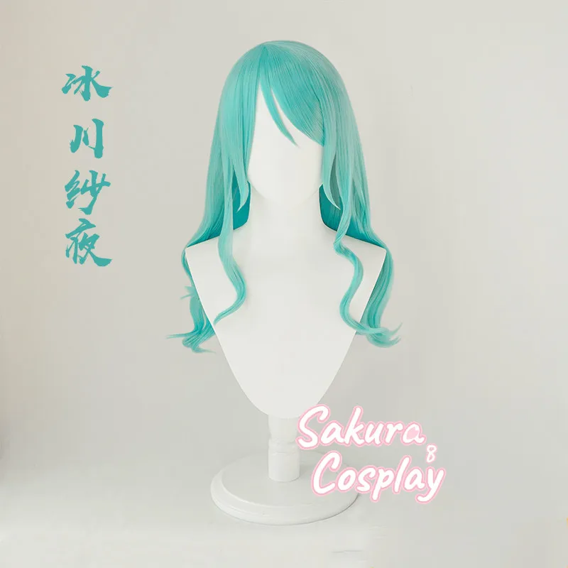 Взгляд! Hikawa Sayo Bandori Косплей синие зеленые длинные волнистые термостойкие