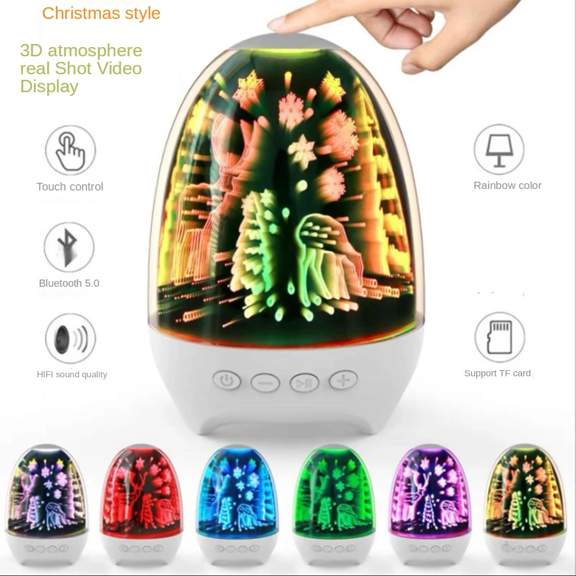 

Портативный беспроводной сенсорный смарт-светильник RGB, HIFI качественный bluetooth-динамик, FM-радио, беспроводная светодиодная карта, светильник...