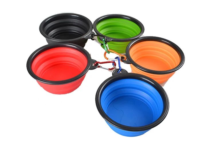 

Travel Portable Drinker for Dog Puppy Food Container Silicone Foldable Pets Bowl Candy Color Outdoor Water Feeder Dish Feeding