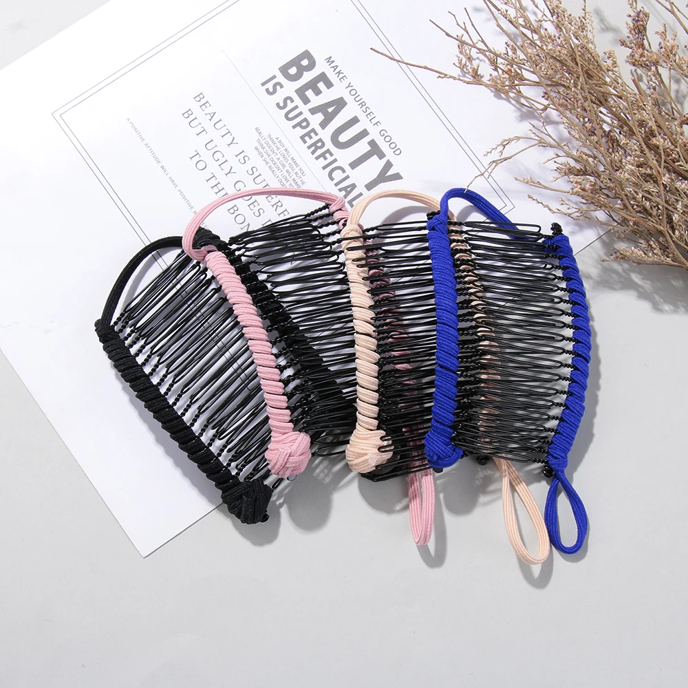 Винтажная заколка для волос в форме банана ленивый расческа эластичный стильные