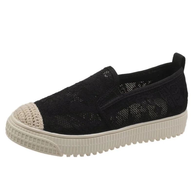 

2021 Women Lace Mesh Sneakers Female Retro Shoes Sport Flat Vulcanize Basic Complicity Shallow Light Sandalias De Las Mujeres
