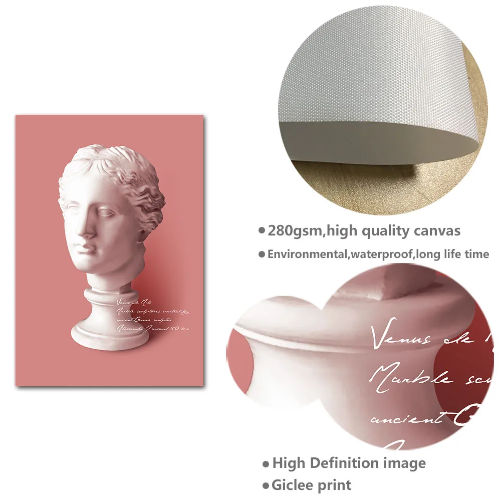 

Statue Head Abstract Canvas Print Art Modern Realist Wall Poster Nordic Painting Decorative Picture Living Room Decoration