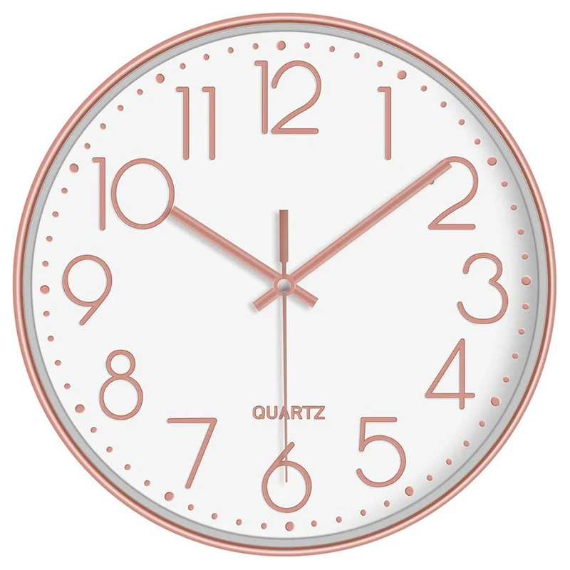 Wall Clocks Battery Operated Silent 12 Inch Quartz Decro Clock Easy to Read for Kitchen Bedroom Living Room Decor | Дом и сад